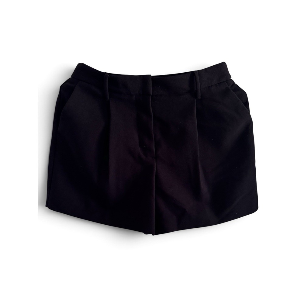 Nine West Women's Size 6 Black High Rise Pleated Dress Shorts Pockets - Picture 2 of 5